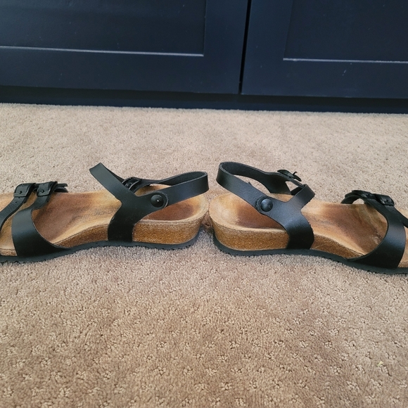 Papillio by Birkenstock black leather wedge sandals size 40 - Picture 2 of 3